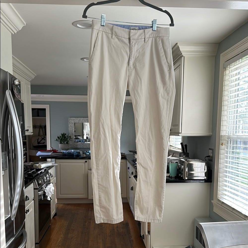 J. Crew slim boyfriend chino.  Comfortable lightweight, perfect for warm weather